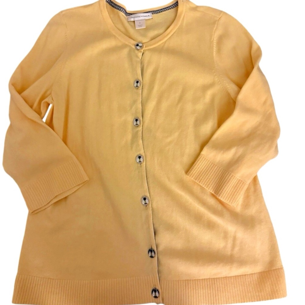 CJ Banks Women's Sweater M Bees Yellow VINTAGE Grannycore Preppy Cottage